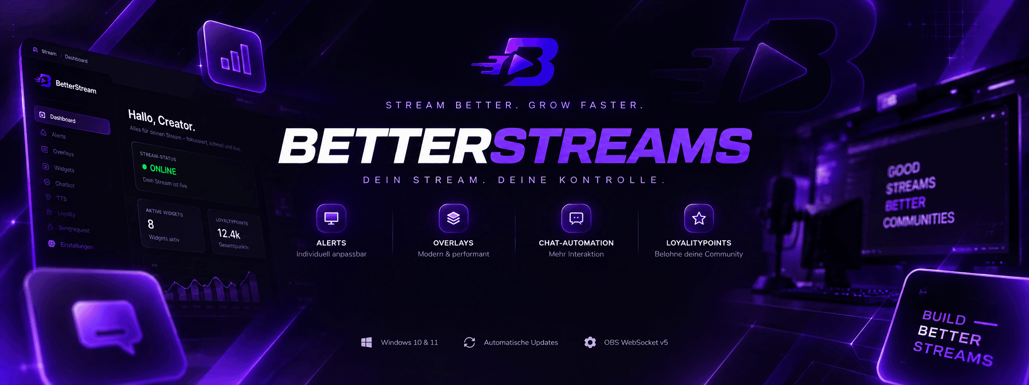 BetterStreams.de – schneller streamen, bessere Statistiken, smarte Integrationen und stärkere Community